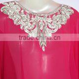 PINK EMBROIDERED Georgette CAFTAN Kaftan Tunic Poncho Zip Cover up thumbnail-4