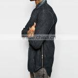 Zip Detail Shirt In Heavy Wash Shirt Men Long Sleeve Shirt thumbnail-3