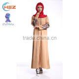 Zakiyyah 609 Wholesale Islamic Abaya New Model With Floral Sleeve Zipper Front Abaya in Solid Color in Dubai thumbnail-2