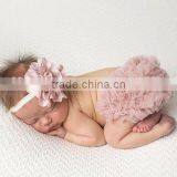 Baby Underwear Chiffon Fabric Ruffle Bloomers Match Same Color Hair Accessories thumbnail-2