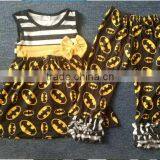 Silk Milk Summer Children Sleeveless Outfit With Ruffled Pants Back to School Sets thumbnail-1