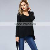 Fashion Blouse Back Lace Design Long Sleeve Korean Blouse For Wholesale 2017 thumbnail-2