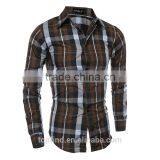 2016 Sale Classic Plaid Pattern Formal Dress Men Shirt Long Sleeves for Men thumbnail-3