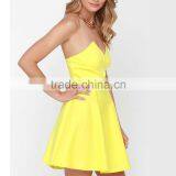 Custom Make V-Neck Sexy Lady Midriff Costume Above Knee Mature Women In Short Dresses thumbnail-5