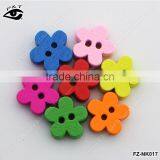 11MM Flower Shaped Wood Buttons Colorful Buttons For Decoration DIY Craft Accessories thumbnail-1