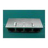 10 / 100 / 1000Base 4 Port Rj45 Tx , 21.3mm Ethernet Shielded Rj45 Jack thumbnail-1