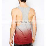 Gym Fitness Wear Sleeveless 100% Cotton Customized Dip Dye Mens Tank Tops thumbnail-2