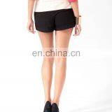 Colorblock Faux Leather Woven Shorts CSS0030 thumbnail-3
