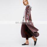 Womens Argyle Baggy Long Sleeve Woolen Kintted Cardigan Sweater thumbnail-1