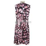 Abstract Print Milky FDY Fabric Old Women Dress Women Wear thumbnail-2