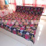 Indian Patchwork Kantha Quilt Reversible Cotton Blanket Hippie Bedspread thumbnail-2