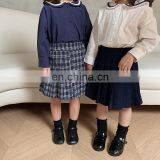 C1025/Custom Spring New High Quality Kids Clothing Girl's Casual Plaid Pleated Preppy Style Skirt thumbnail-2