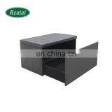 Reatai Home Furniture White PVC Fabric Change Fitting Room Folding Shoe Storage Visitor Bench Seat for Shoe Storage thumbnail-3