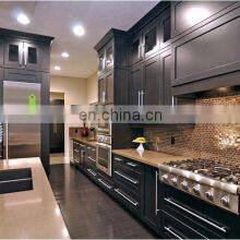 USA Wholsesale Custom Solid Wood Kitchen Cabinets Luxury Classic Shaker Style Black Kitchen Cabinet With Stainless Steel Sink thumbnail-1