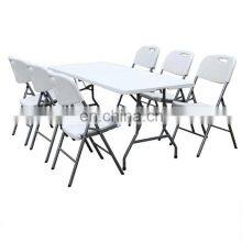 Fast Delivery Outdoor Portable Folding Easy Fold 6ft Folding Bbq Rectangle Plastic Camping Picnic Dining Table