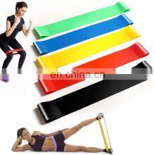 Custom Logo Rubber Fitness Bands Resistance Set Elastic 5 Pink Thin Latex Resistance Band