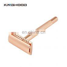Mens Straight Blades Safety Razor Gold Stainless Steel Double Edge Shaving Razor thumbnail-3