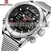 NAVIFORCE 9153 Men Week Time Display Stainless Steel Japan Quartz Business Wristwatch Digital Watches thumbnail-5