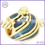 European Hand Enameled Crystal Paved Easter Egg Beads thumbnail-5