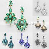 2016 New Gold Earring Crystal Flower Petals Drop Evening Earring Luxury Fashion Earring thumbnail-1