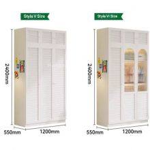 Stylish Wardrobe for Boutique & Themed Hotels | Custom Color Cabinet With Shelves and Glass Doors thumbnail-3