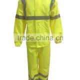 Orange waterproof hi vis 2 pieces raincoat