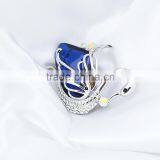 Silver Plated Wedding Invitation Blue Body of the Swan Crystal Rhinestone Brooch Wholesale thumbnail-3