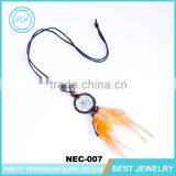 2016 Latest Design Fashion Wooden Beads Native American Feather Dream Catcher Necklace Wholesale thumbnail-1