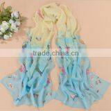 Wholesale Latest Design Lady Floral Screen Printing Silk Scarf thumbnail-6