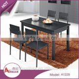 Cheap Dining Room Furniture Customized Colors Cheap Four Seater Black Wood Dining Table for Home thumbnail-1