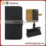 For Sony Z5 Compact Vintage Flip stand wallet real Leather Case for Z5 Compact with card holder
