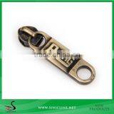Sinicline Custom Bronze Plating Zipper Puller With Engraved Logo thumbnail-1