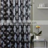 Letter Printed Fresh Style Polyester Mildew Resistant Shower Curtain thumbnail-4