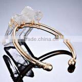 Quartz Crystal Druzy Stones Wire Fixed Cuff Bracelet thumbnail-3