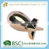 Small Bomb Shape Electroplating Ceramic Coin Bank thumbnail-2