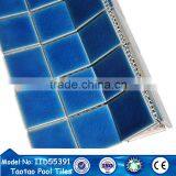 Swimming Pool Dark Blue Ceram Mosaic Pattern Floor Tile