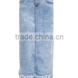 lastest fancy girls fashion European type tassel fringed women blue denim jeans long skirts                        
                                                                                Supplier's Choice