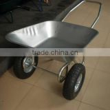 Garden tool galvanized metal wheel barrow WB6211 with Double wheels