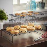 Kitchen 3 Tier Stackable Cooling Rack Tray Pies Food Bakery Chrome Plated Iron Wire Bread Cooling Rack thumbnail-4