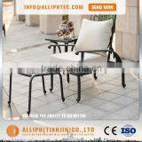 Outdoor Garden Beach Pool Aluminum Chaise With Ottoman thumbnail-3