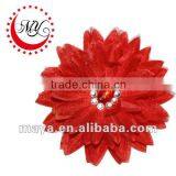 Manufacturers wholesale kids red flower hair clips and flower brooch for girls