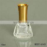 hot sales 10ml custom empty nail polish bottle with gold caps