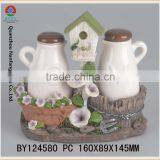Garden Birdhouse Oil and Vinegar Holder Polyresin Kitchen Set thumbnail-1