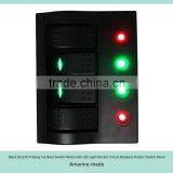 Black DC12V 4 Gang Car Boat Switch Panel With LED Light Rocker Circuit Breakers thumbnail-1