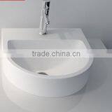 Wall Mounted Acrylic Solid Surface Wash Basin / Stone Resin Wall Hung Acrylic Solid Surface Basin/ Artificial Stone Resin Basin thumbnail-3