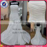 New Arrival Plain Dyed Drape Stain Wedding Dress With Long Tail(KB2015-96) thumbnail-1