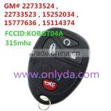 Top Sale for Buick 3+1 Button Remote Key With FCCID KOBGT04A-315mhz
