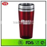 16 oz Plastic and Stainless Steel Coffee Mug Tumbler With Screw Lid thumbnail-4