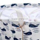 Waterproof Inside Polyester Drawstring Laundry Basket Hamper for Dirty Clothes thumbnail-2