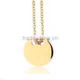 316L Stainless Steel Flat Gold Round Pendant 18ct Gold Pendant thumbnail-4